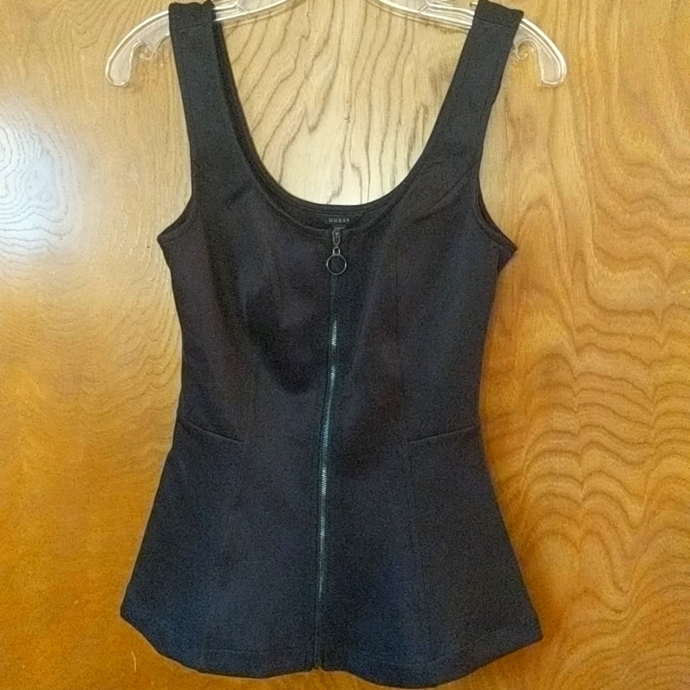 Black guess peplum tank top